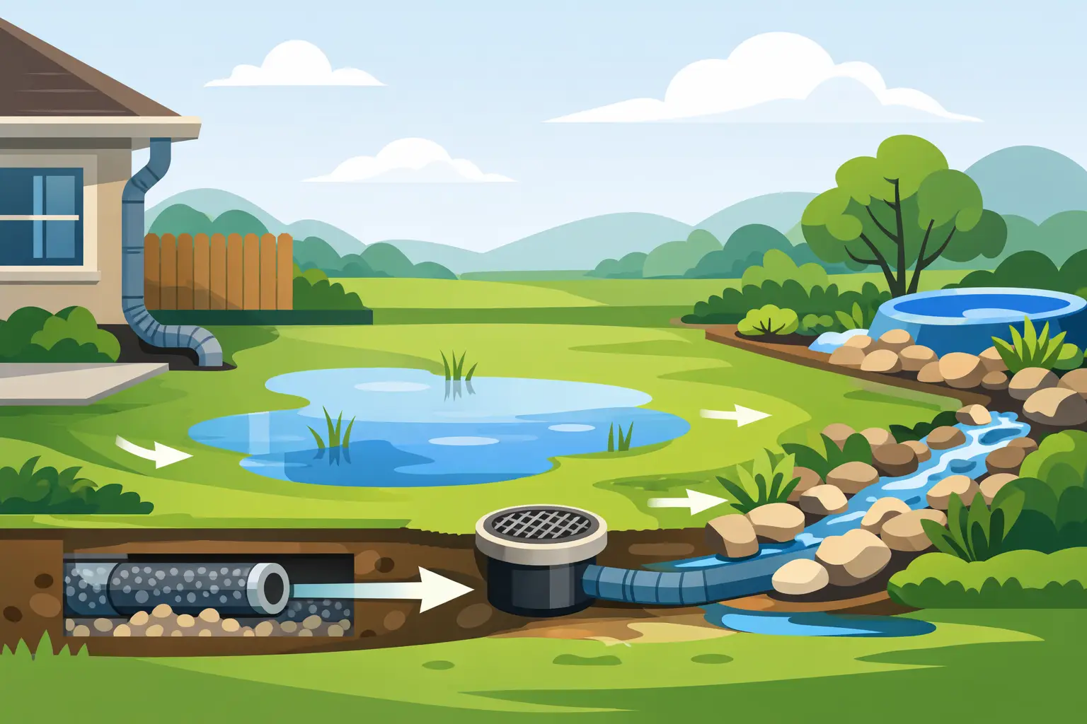 How to Drain Standing Water Around Your Yard