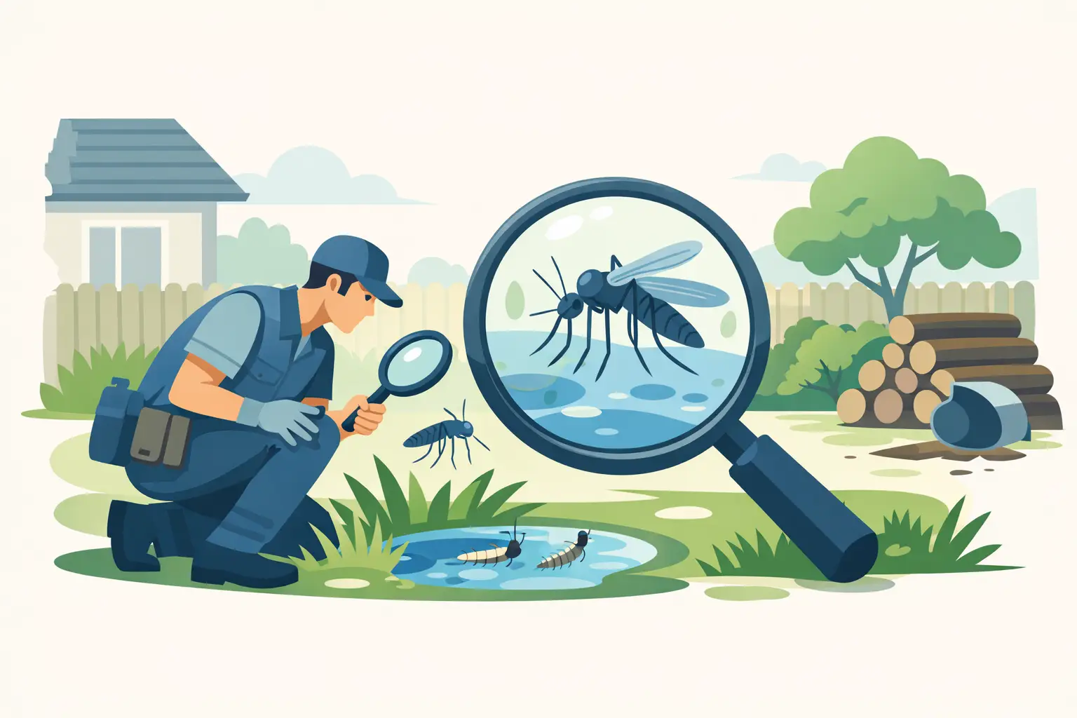Yard Inspection Before Mosquito Treatment